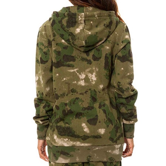 Camo Army ZIP Up Hooded Sweater Sweatshirt - Picture 4 of 11
